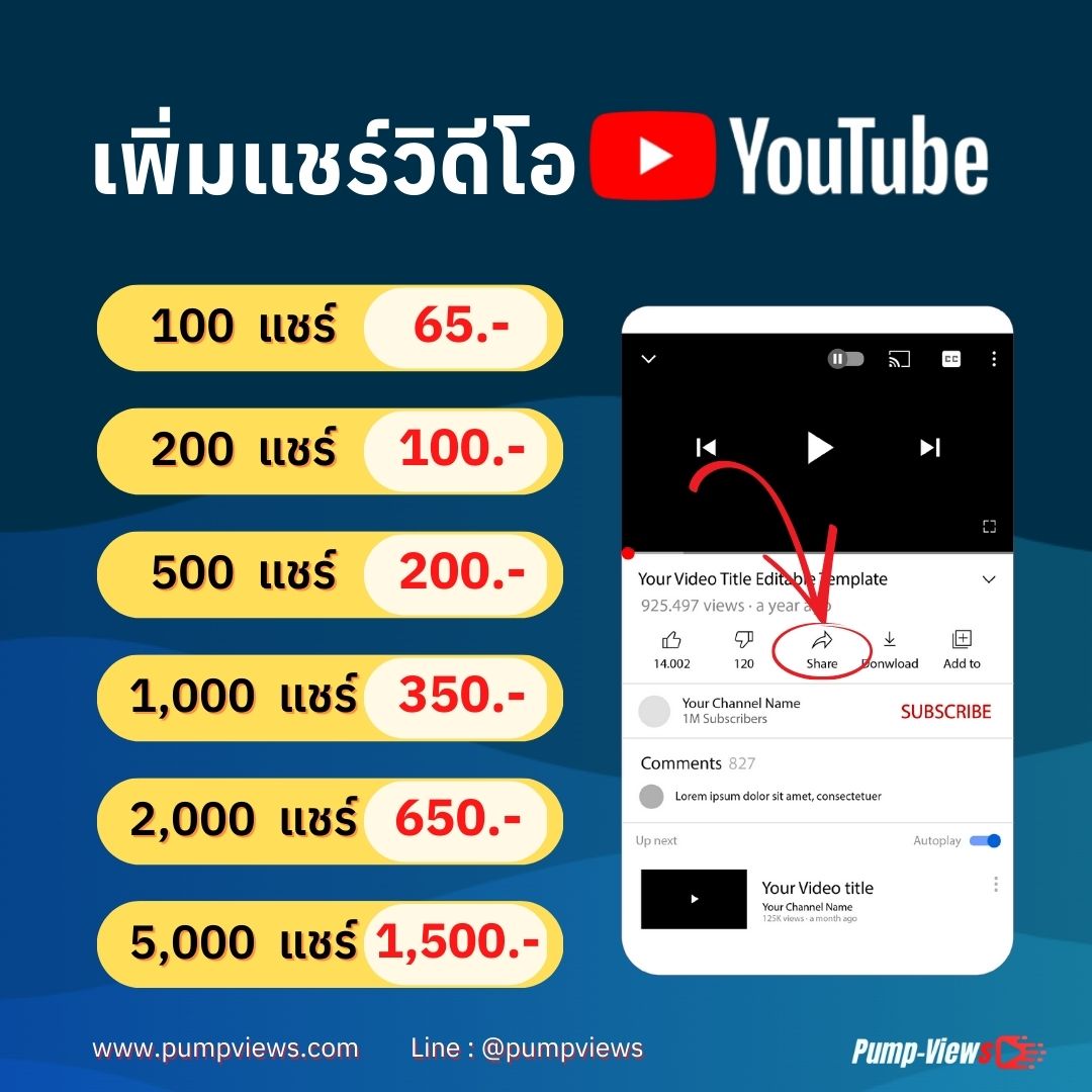 เพิ่มยอดแชร์ YouTube